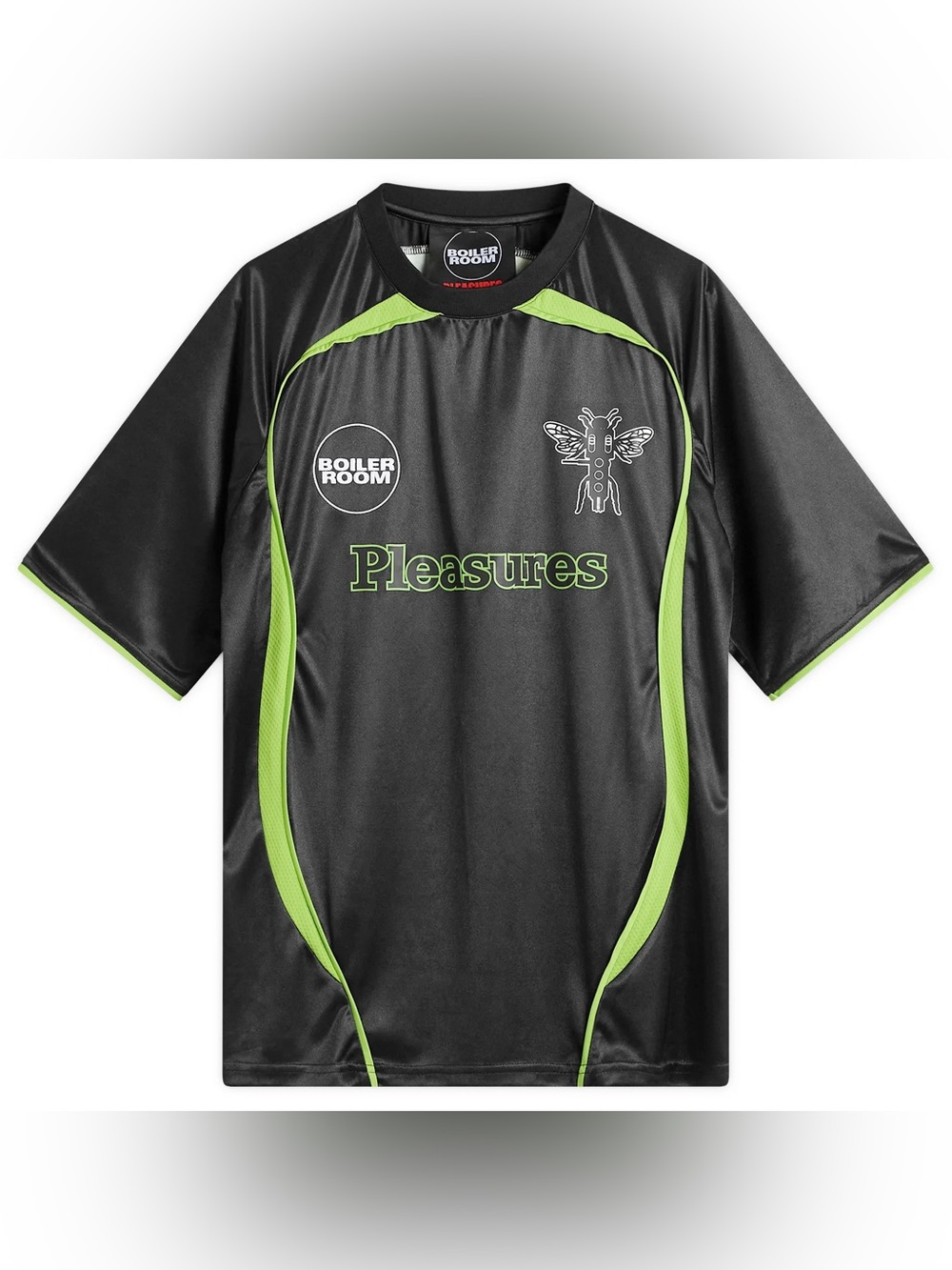 Pleasures x Boiler Room Black & Lime Short Sleeve Jersey